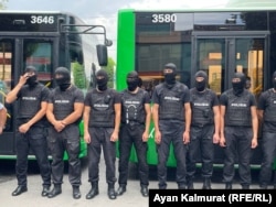 Полицейские в день митинга в Алматы, 6 июля 2021 года