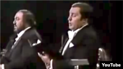 Luciano Pavarotti și Paata Burchaladze în concert în 1986