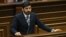 Armenia -- Lawyer Vahe Grigorian addresses the National Assembly. 23 October 2018.