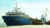 A Russian cargo ship docked at Port Olya in Russia's Astrakhan region on the Caspian Sea (file photo)