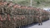 Armenia - Newly conscripted soldiers line up at a military base, July 16, 2024.