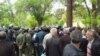 Police forces gathering near Khajou Bridge in the city of Isfahan, where farmers protested over water issues on Saturday April 07, 2018.