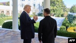 Tramp Ağ evdə Zelenski ilə danışır.