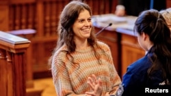 Ilaria Salis la o audiere la tribunal, la Budapesta, la 29 ianuarie 2024. 