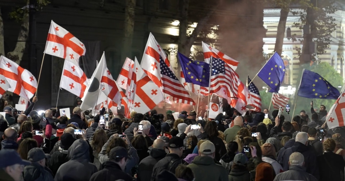 Thousands Protest In Georgia One Year After Controversial Elections
