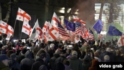 Антиурядовий протест у Тбілісі через рік після суперечливих виборів 2024 року