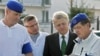 Gerogia -- The head of the EU observer mission in Georgia, Hansjoerg Haber (2nd R) with his colleagues in the town of Mukhrani, 01Oct2008 