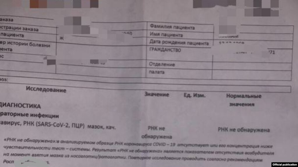ПЦР тесттин коронавирус жоктугу тууралуу жасалма корутунду. (Сүрөт Финполго таандык). 15-январь, 2021-жыл.