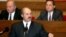 Belarus, Minsk - Alexander Lukashenko / Belarus President Alexander Lukashenko gestures as he speaks in parliament, October 11. Hardline Lukashenko stormed out of the Belarus parliament Friday after clashing with his opponents and vowed to press ahead wit