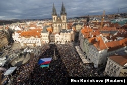 Акція на підтримку України у Празі, Чехія, 21 лютого 2026 року