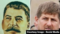 Stalin and Kadyrov. collage