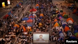 Nga protestat në Hong Kong më 21 tetor.