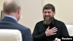 Глава Чечни Рамзан Кадыров на встрече с Владимиром Путиным, архивное фото