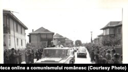 Scornicești, locul de naștere al lui Ceaușescu, a ocupat mereu un loc special în inima dictatorului. Aici, alături de Elena Ceauşescu, la sărbătorirea a 400 de ani de la atestarea documentară a localităţii. Fototeca online a comunismului românesc. Cota:165/1979