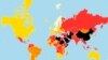 Мапа, складзеная "Рэпартэрамі бязь межаў", якая паказвае ступень свабоды прэсы ў розных краінах