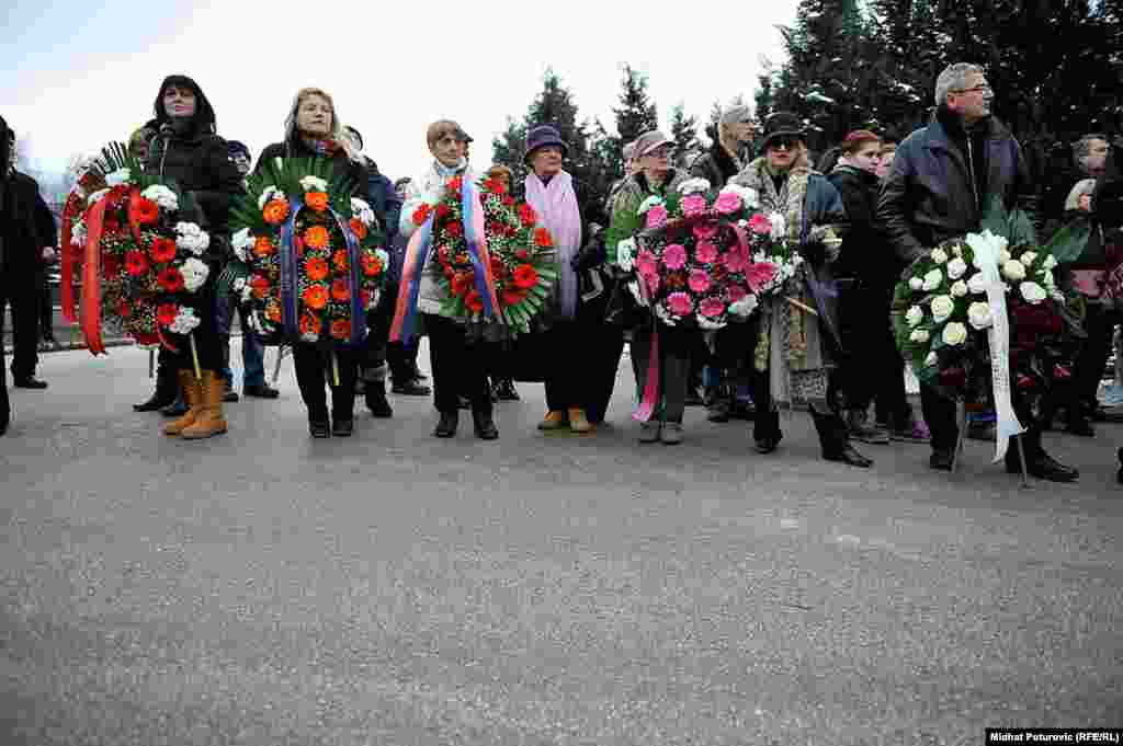 Bosnia and Herzegovina - Sarajevo - The funeral of Kemal Monteno in the Alley of the Greats at the Sarajevo cemetery Bare. During the rich career of singer released a total of 15 recordings, albums and the latest, 'What is life', came out two years ago. 2