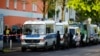 German special police gather near the El-Irschad (Al-Iraschad e.V.) center in Berlin, Germany, April 30, 2020, after Germany has banned Iran-backed Hezbollah on its soil and designated it a terrorist organization. 