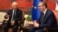 Predsednik Evropskog saveta Antonio Košta u razgovoru sa predsednikom Srbije Aleksandrom Vučićem u Beogradu, 4. jun 2026.