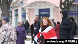 Натальля Папкова на «Маршы недармаедаў» у Берасьці 26 лютага