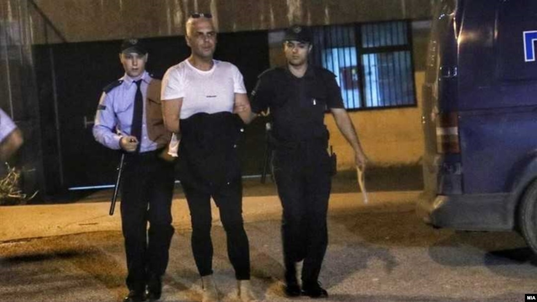 Фотографија од приведувањето на Бојан Јовановски