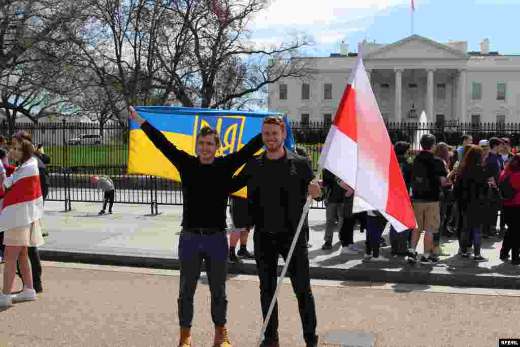 USA - the protest supporting Belarus opposition in Washington DC near the White House