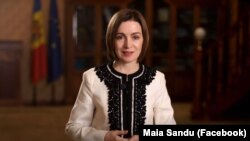 Președinta Maia Sandu, în timpul unui mesaj adresat diasporei.