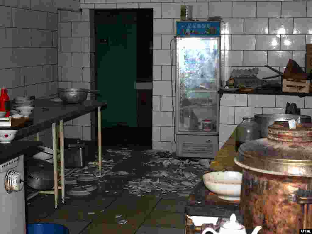 An ethnic Uzbek-owned restaurant in Osh city center was ransacked.