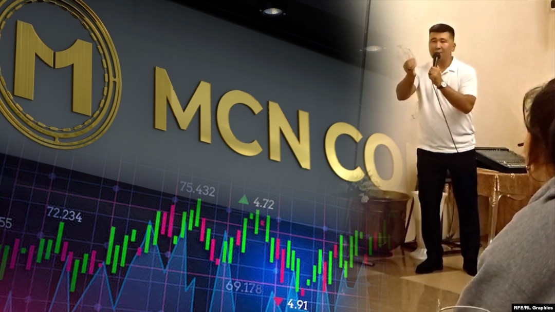 MCN coin'дин эн белгиси жана Исрадин Субанбеков. Коллаж.
