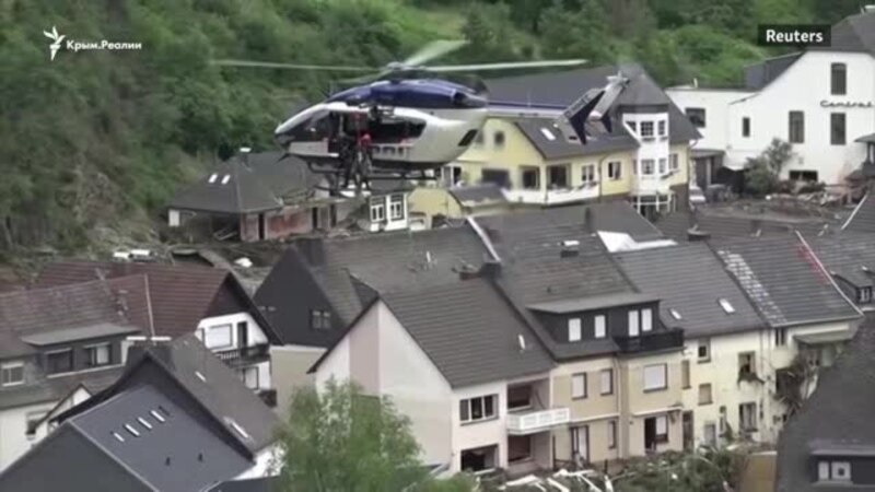 Последствия наводнения в Германии (видео)