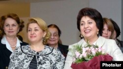 Armenia -- Rita Sarkisian (L) and Bella Kocharian, Armenia's current and former first ladies.