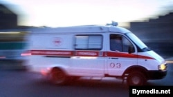 Belarus -- ambulance car on the streets of Minsk, undated
