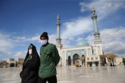 In early March, holy shrines and mosques across Iran, like this one in Qom, were ordered closed.