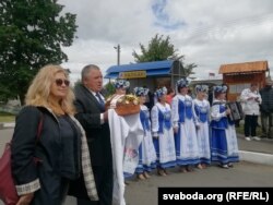 Тамара Вяршыцкая падчас візыту нашчадкаў габрэяў-партызанаў у Налібацкую пушчу. Ліпень 2019 г.