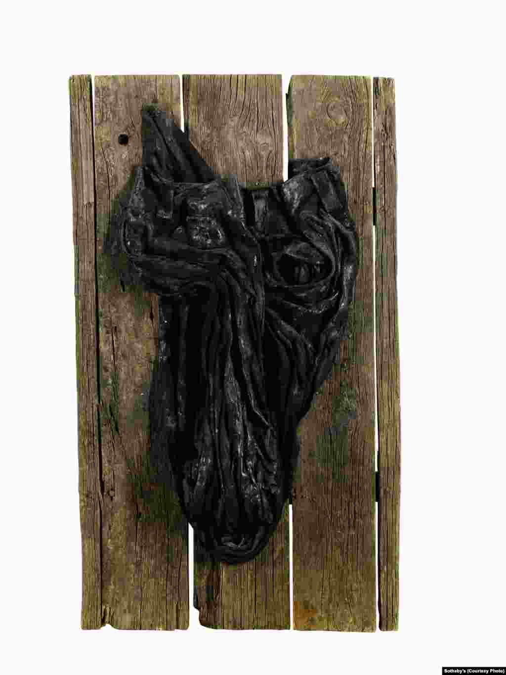 &ldquo;Bull&rsquo;s Head,&rdquo; a 1976 work made of oil-soaked trousers mounted on wooden boards, by Georgian nonconformist artist Avto Varazi (1926-1977). Many of Varazi&rsquo;s works focused on the theme of the bull&rsquo;s head.