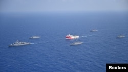 Turkish seismic research vessel Oruc Reis in the Mediterranean Sea.