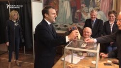 Macron And Le Pen Vote In French Election