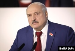 Belarusian strongman leader Alyaksandr Lukashenka (file photo)