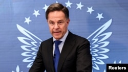 Генеральний секретар НАТО Марк Рютте виступає у Вашингтоні 9 квітня