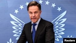 NATO Secretary-General Mark Rutte speaking at the Reagan Institute in Washington, D.C., on April 9