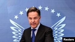 NATO Secretary General Rutte speaks in Washington on April 9.