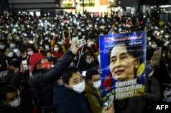 Протест против военного переворота в Мьянме. Токио, 6 февраля