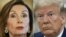 The U.S. speaker of the House, Nancy Pelosi (left), and U.S. President Donald Trump (combo photo)