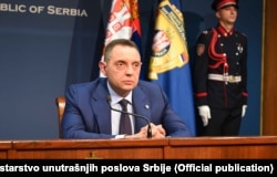 Aleksandar Vulin në kohën kur ishte ministër i Policisë në Qeverinë e Serbisë.