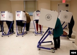 Президентские выборы в США, 2016 год, избирательный участок на Манхеттене, Нью-Йорк