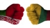 Generic - Belarus vs Lithuania flags, hands, arms, clenched fists, Photo ©Shutterstock, undated