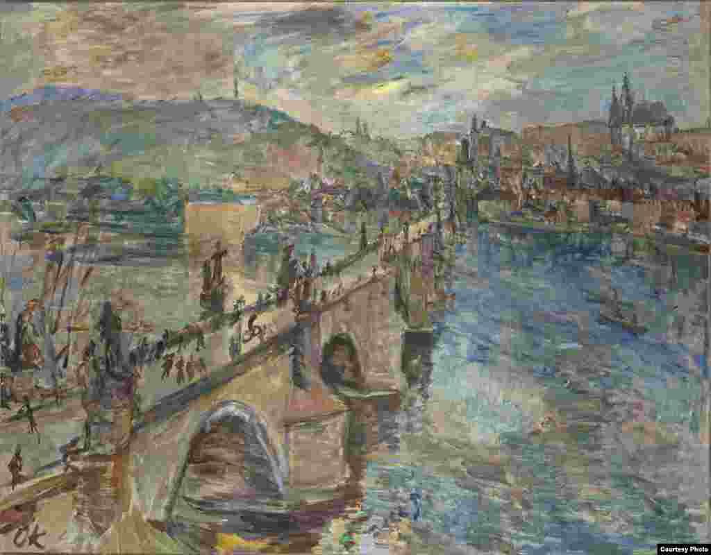 Oskar Kokoschka, View of Hradcany and Charles bridge 1935, Prague