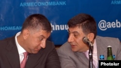 Armenia -- Opposition businessman Khachatur Sukiasian (R) with his brother Saribek.