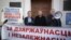 Belarus - protest in Minsk against Russian military base in Belarus. Anatol Lyabedzka, Mikalay Statkevich and Uladzimir Nyaklyaeu, 4Oct2015