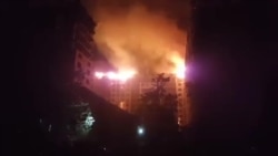 Пожар в многоэтажном доме в Бишкеке