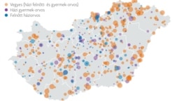 Betöltetlen praxisok Magyarországon idén szeptember elsejétől. A körök mérete a körzetekhez tartozó ellátandókat mutatja.